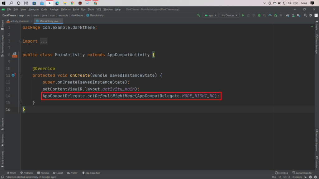 Android Studio Disable Dark Mode How to Disable Dark Mode in Android App Programmatically. Disable dark mode android studio