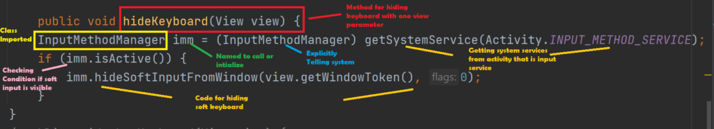 hide soft keyboard in android